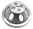 Polished Aluminum Chevy Small Block SWP Single Groove Pulley Set