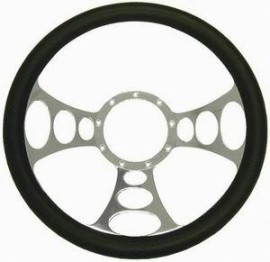 Chrome Aluminum Orbitor Style Steering Wheel