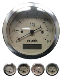 5 Piece beige mechanical gauge set