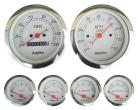 6 Piece White Mechanical Gauge Set